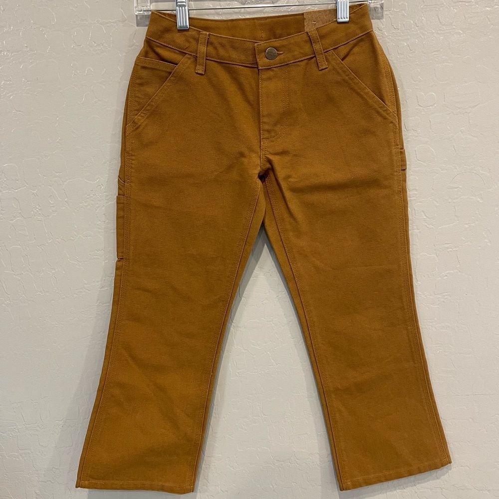NEW Boys Carhartt Carpenter Canvas Original Fit Straight Leg Brown Pants - Picture 2 of 4